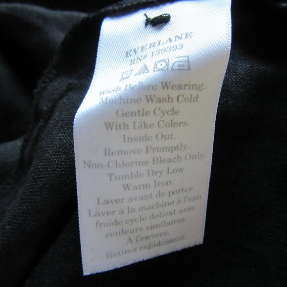 EVERLANE Black Sleeveless Linen 6 Straight Leg Button Front Jumpsuit - Picture 5 of 5